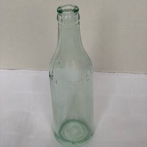JERSEY CREME CO | Vintage Empty Jersey Creme Soda Bottle | Green Glass